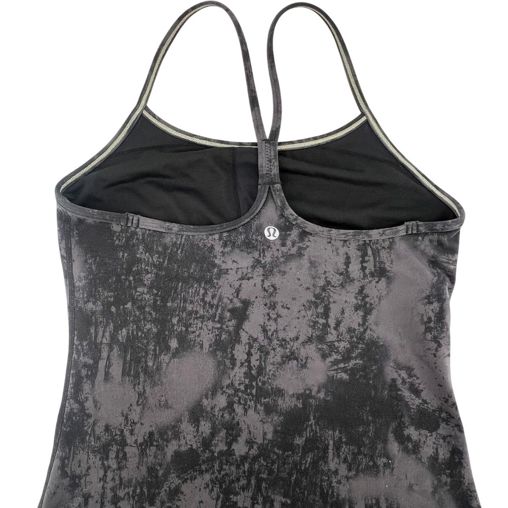 Lululemon Tank Top Women's Gray Black Abstract Athletic Workout